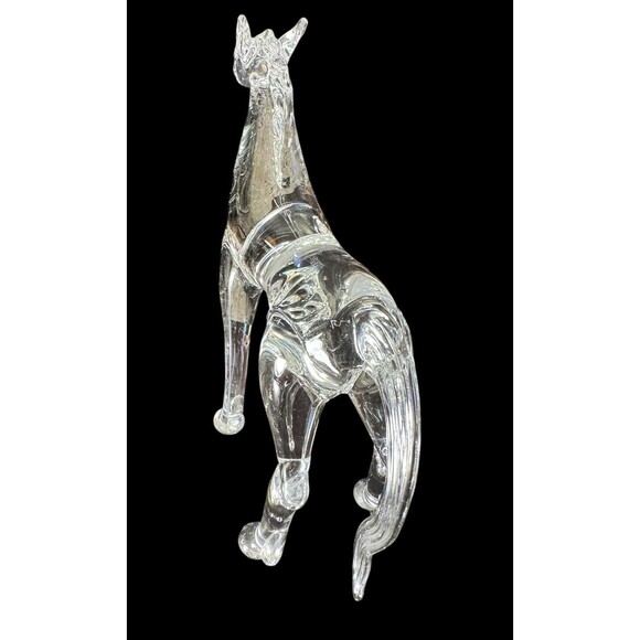 VTG David C Beaubien Clear Art Glass HORSE 1997 desk table decor country - Picture 9 of 10